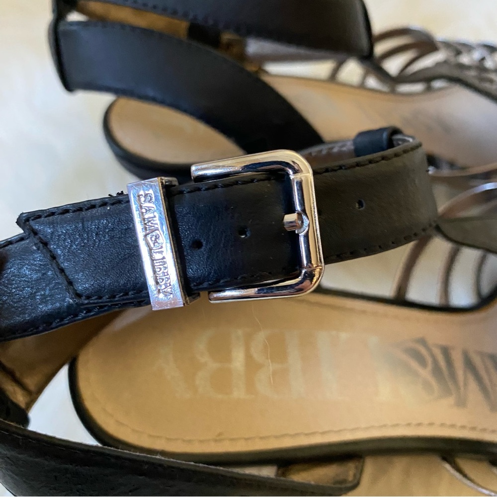 Sam & Libby Strappy Sandal Heels Black and Silver - Picture 4 of 7